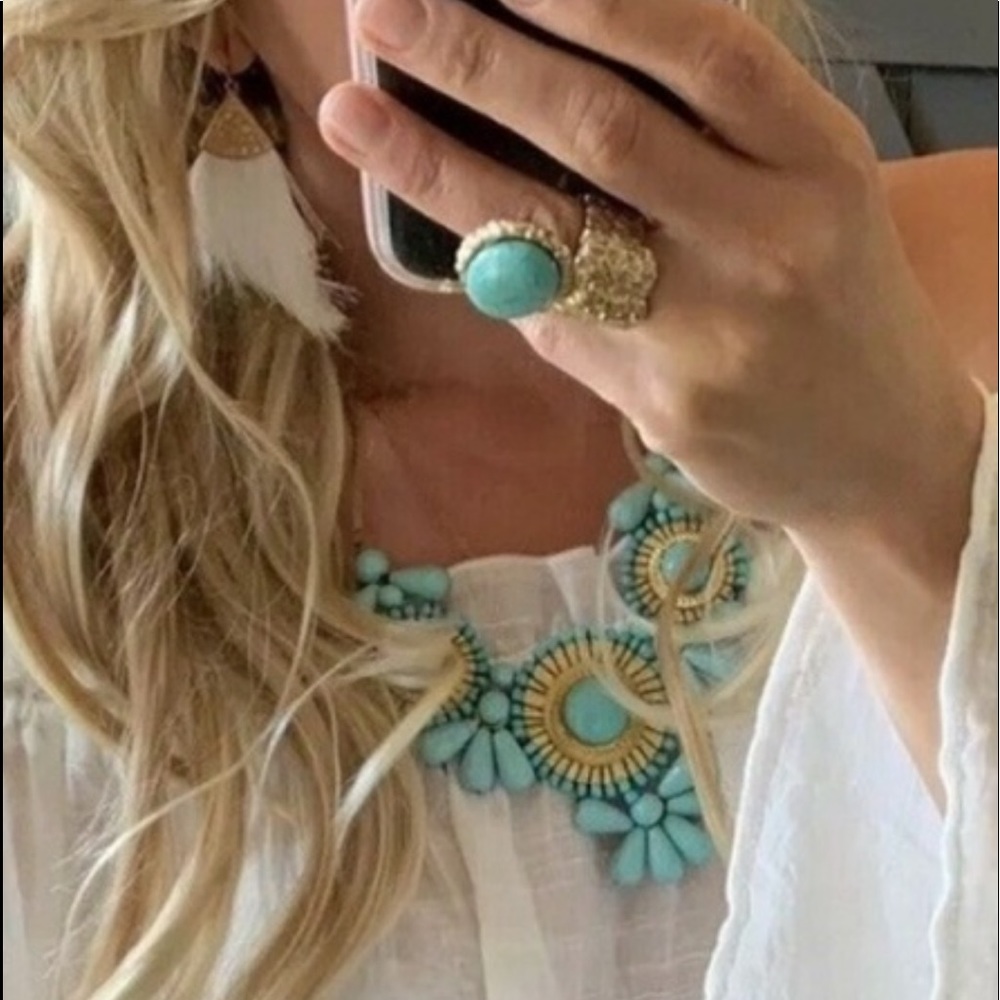 Turquoise Beaded Statement Neclace